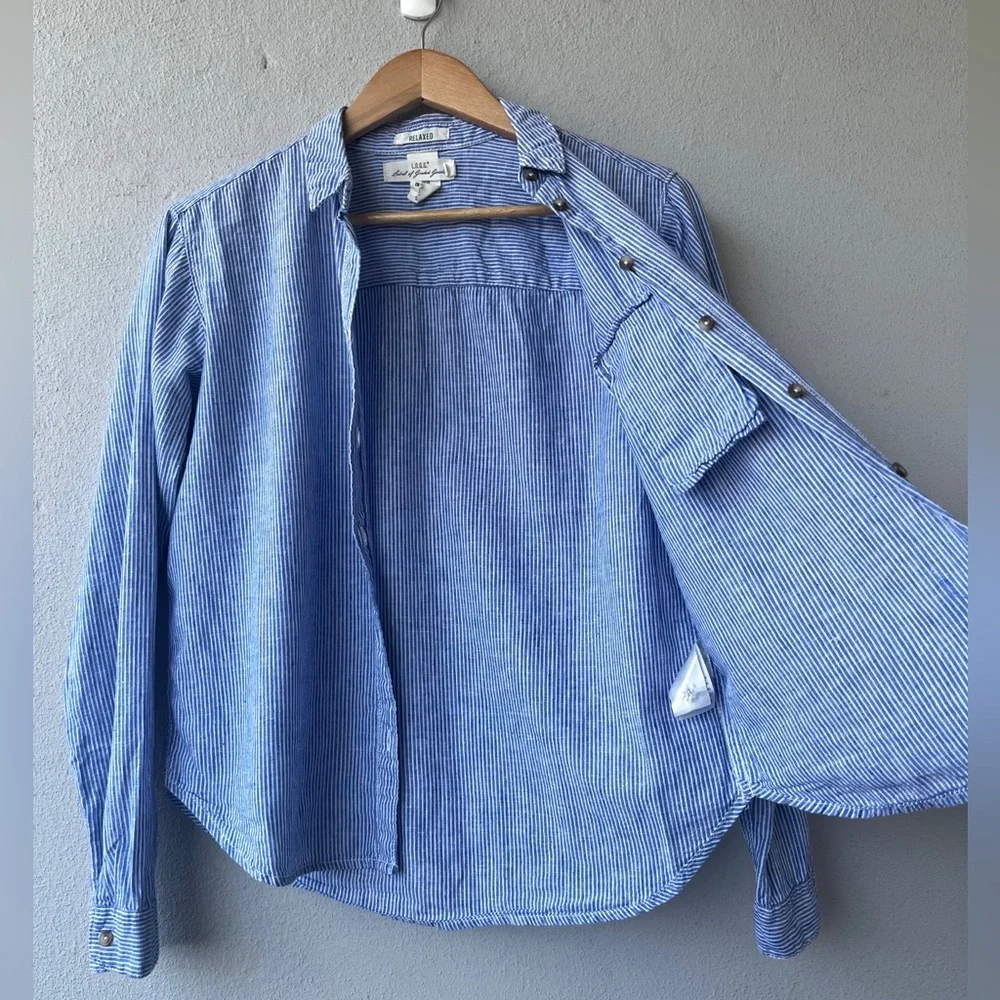 H&M | Striped Linen Blend Shirt - Picture 6 of 16